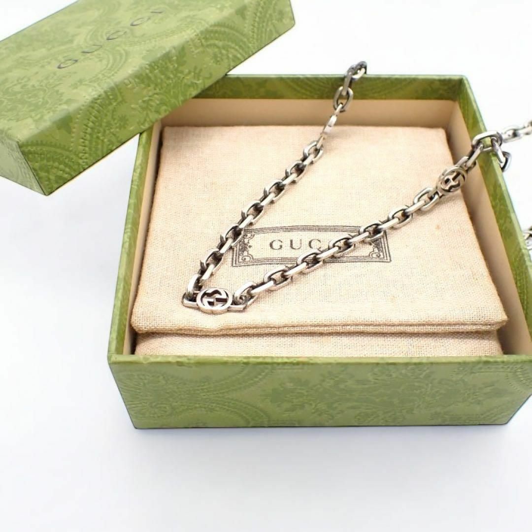 GUCCI - 箱 グッチ インターロッキング ネックレス 60cm 925 GUCCI - 箱 グッチ インターロッキング ネックレス 60cm 925