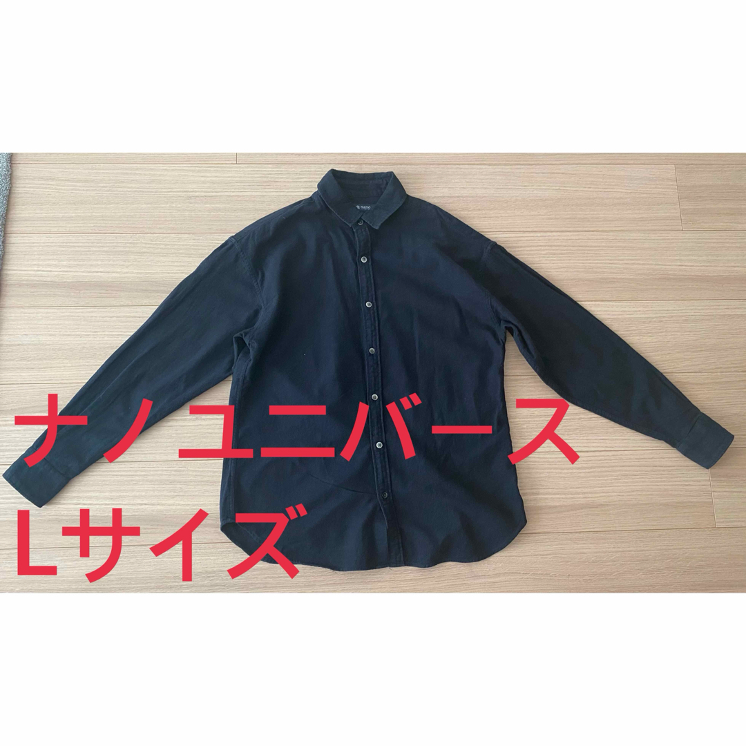 nano・universe - ナノユニバース メンズ長袖シャツ ブラック 黒 nano・universe - ナノユニバース メンズ長袖シャツ ブラック 黒