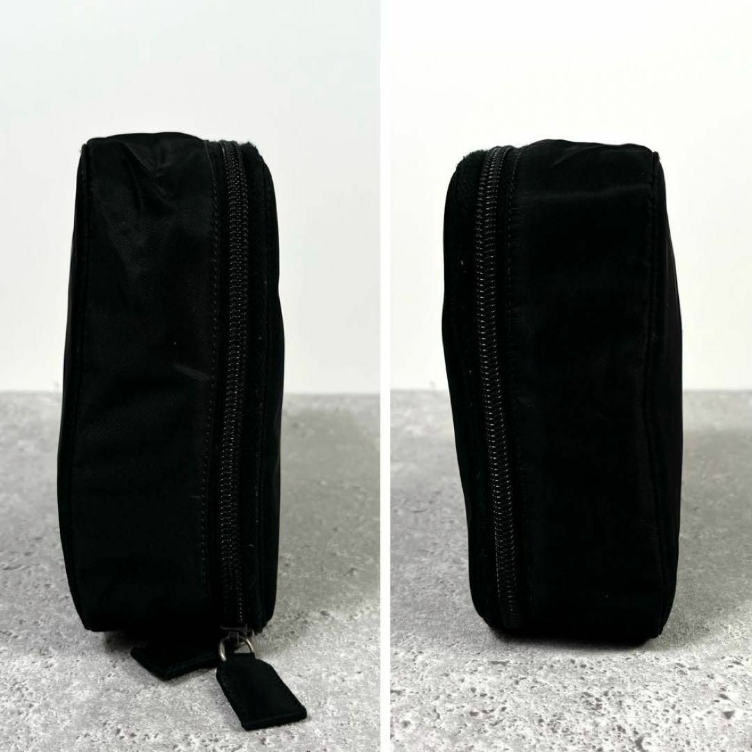 PRADA - PRADA プラダ 三角ロゴ キャンバス ポーチ 小物入れ PRADA - PRADA プラダ 三角ロゴ キャンバス ポーチ 小物入れ