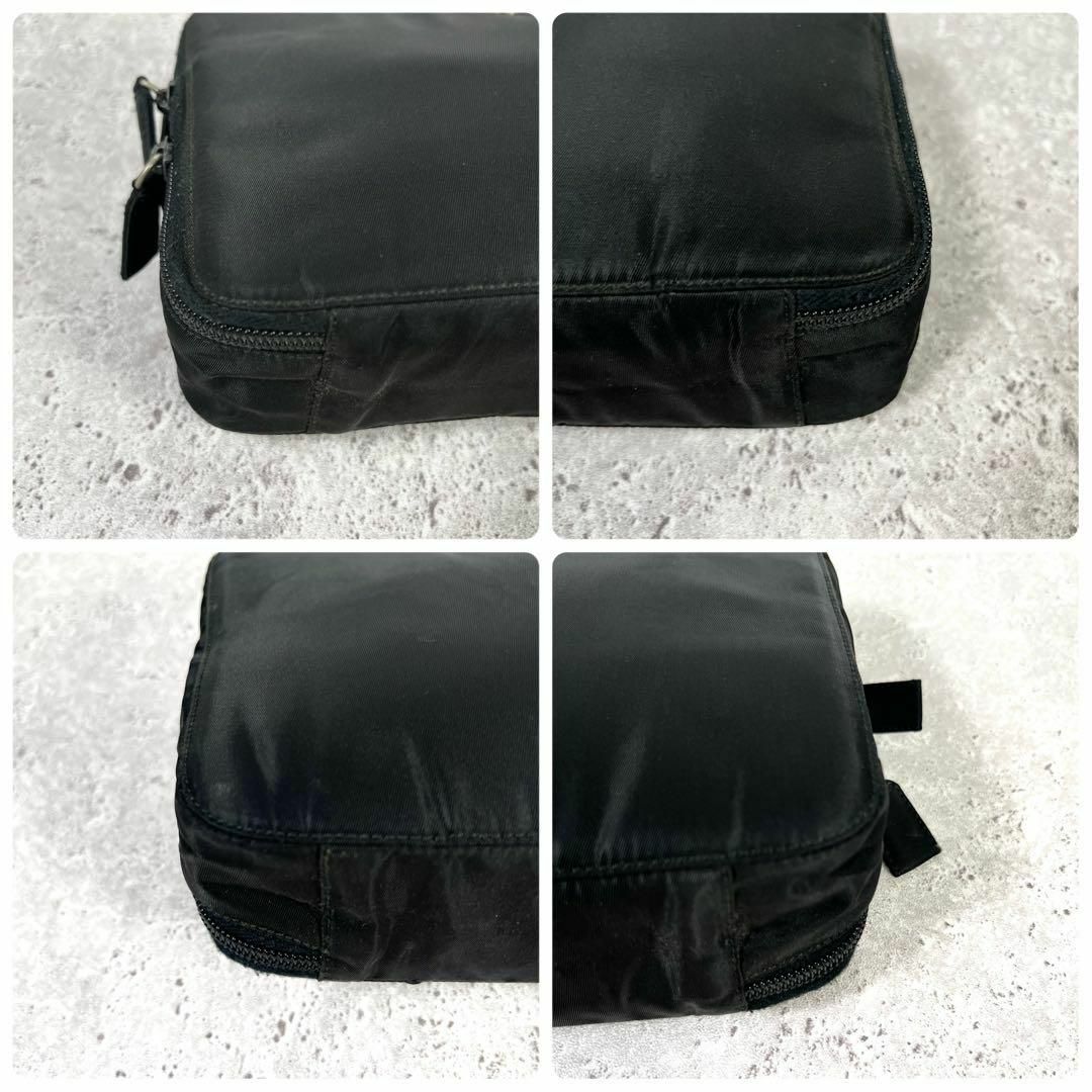 PRADA - PRADA プラダ 三角ロゴ キャンバス ポーチ 小物入れ PRADA - PRADA プラダ 三角ロゴ キャンバス ポーチ 小物入れ