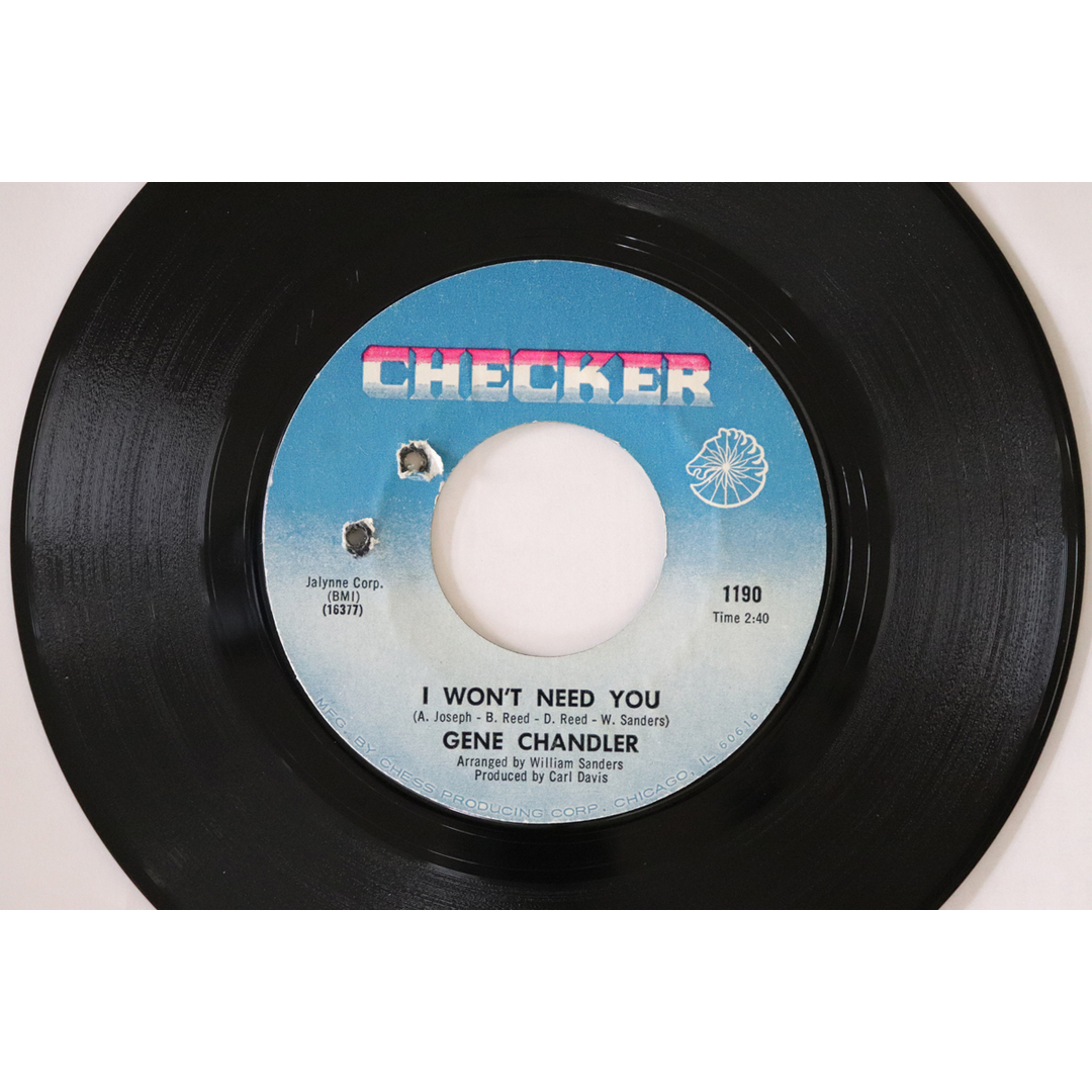 米7” Gene Chandler I Wont Need You 1190 Checker /00080 エンタメ/ホビーのエンタメ その他(その他)の商品写真