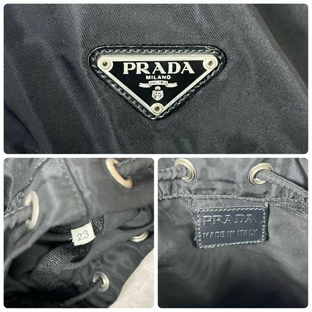 PRADA - 《美品》PRADA プラダ 巾着 ポーチ ハンドバッグ 三角 PRADA - 《美品》PRADA プラダ 巾着 ポーチ ハンドバッグ 三角