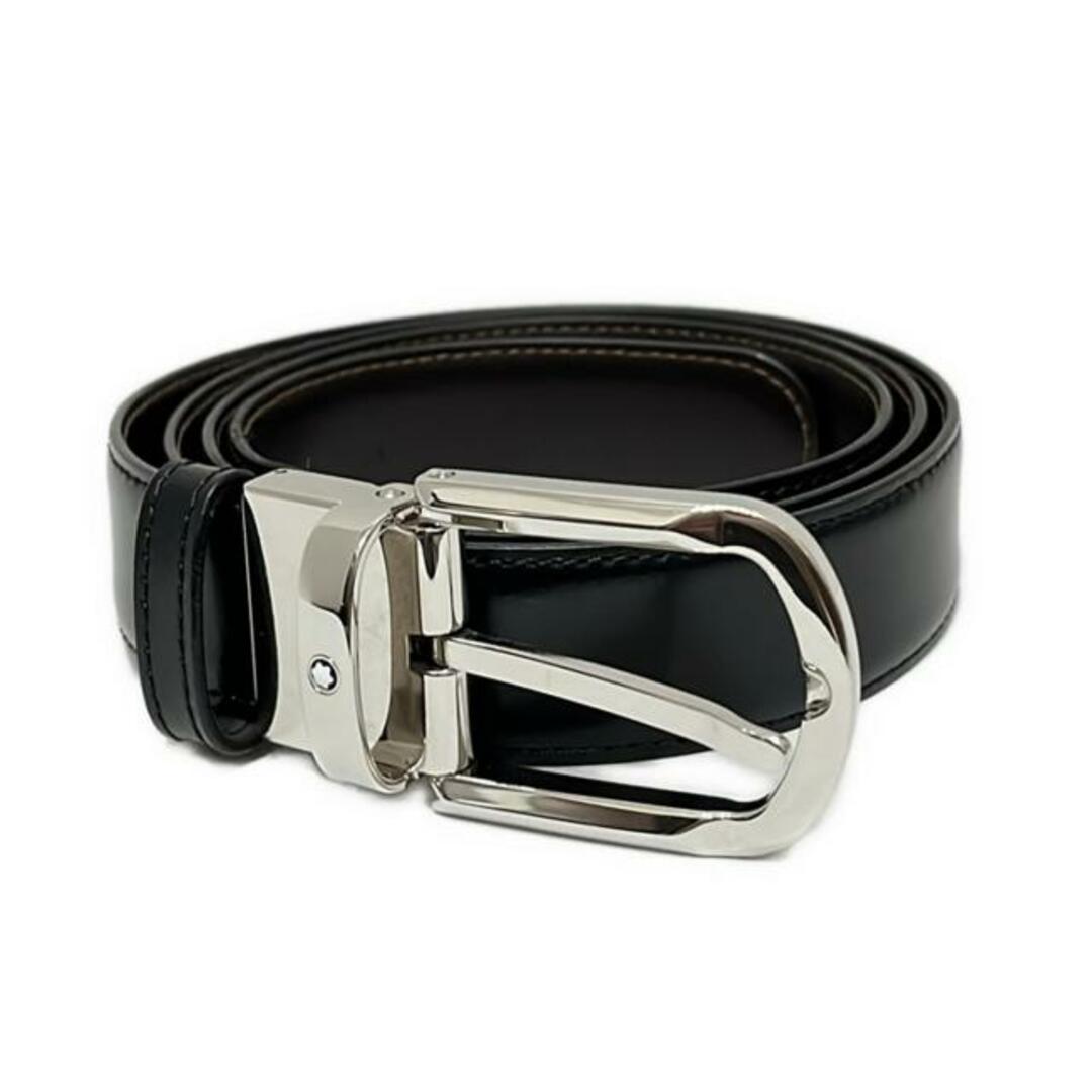 MONTBLANC - MONTBLANC(モンブラン) ベルト - 黒×シルバー MONTBLANC - MONTBLANC(モンブラン) ベルト - 黒×シルバー