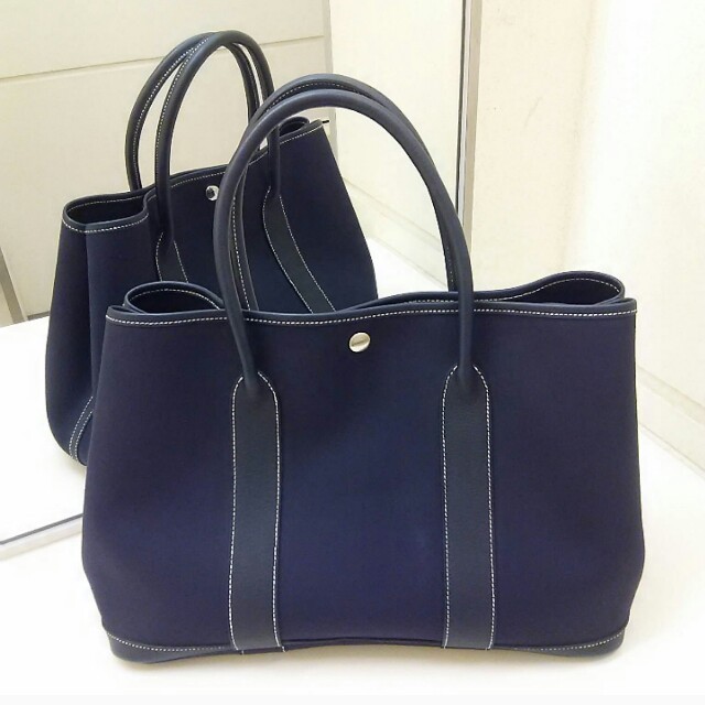 素晴らしい品質 Hermes ネイビー pm ガーデンパーティー エルメス