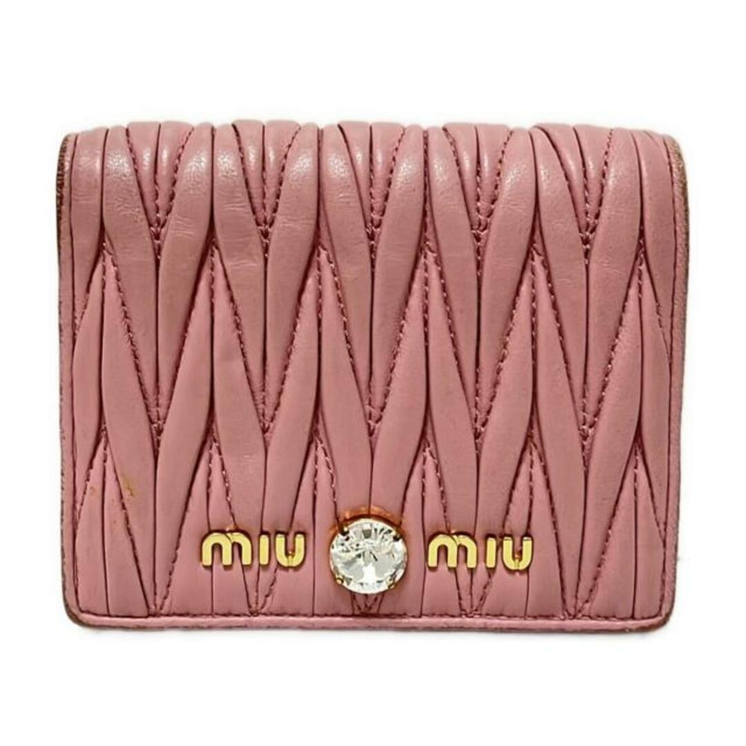 MIU MIU - miumiu(ミュウミュウ) 2つ折り財布 マテラッセ ピンク MIU MIU - miumiu(ミュウミュウ) 2つ折り財布 マテラッセ ピンク