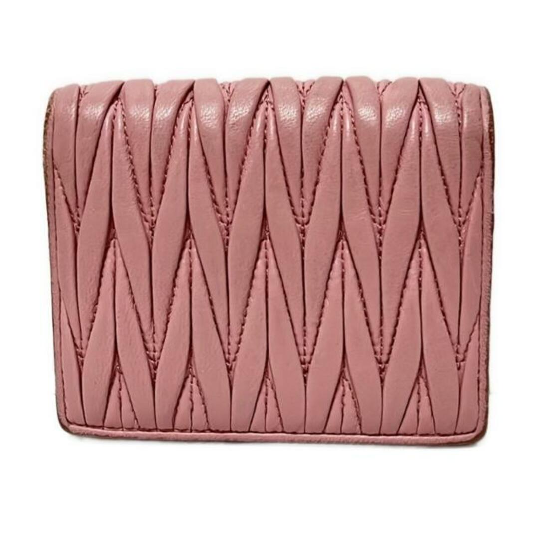 MIU MIU - miumiu(ミュウミュウ) 2つ折り財布 マテラッセ ピンク MIU MIU - miumiu(ミュウミュウ) 2つ折り財布 マテラッセ ピンク