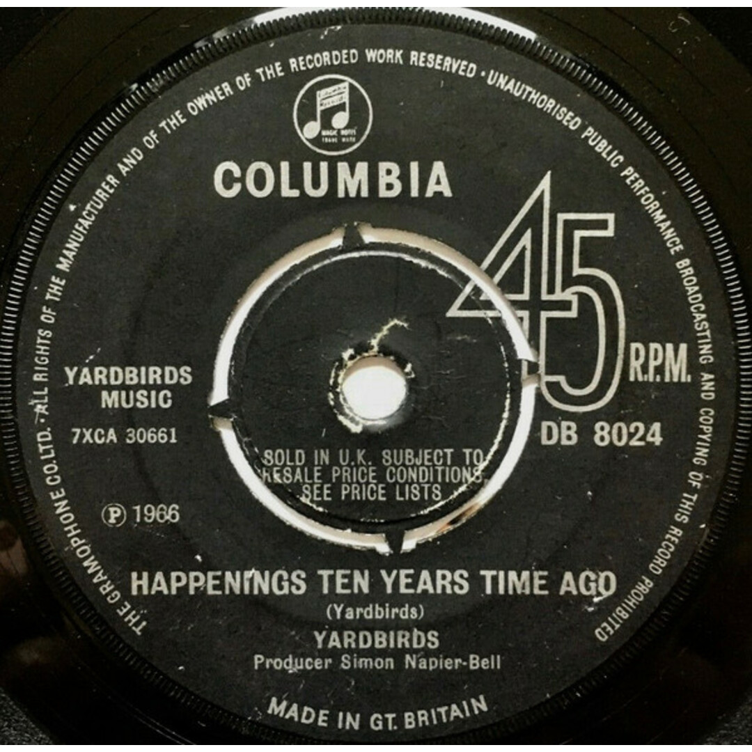 英7” Yardbirds Happenings Ten Years Time Ago DB8024 Columbia /00080 エンタメ/ホビーのエンタメ その他(その他)の商品写真