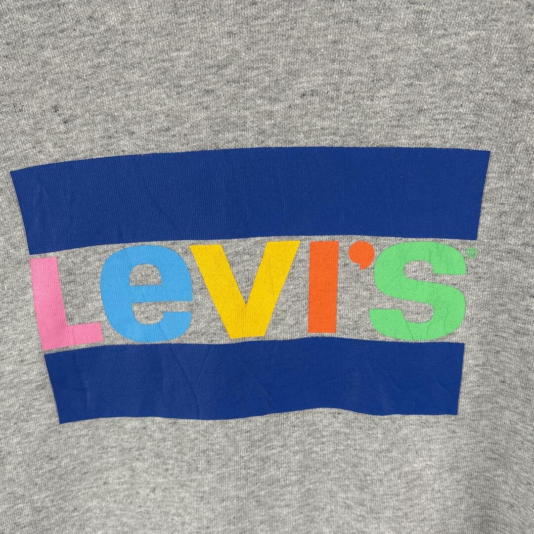 Levi's(リーバイス)の古着 リーバイス Levi's パーカー スウェット ロゴプリント プルオーバー  ラグラン フーディ XS  グレー メンズ メンズのトップス(パーカー)の商品写真