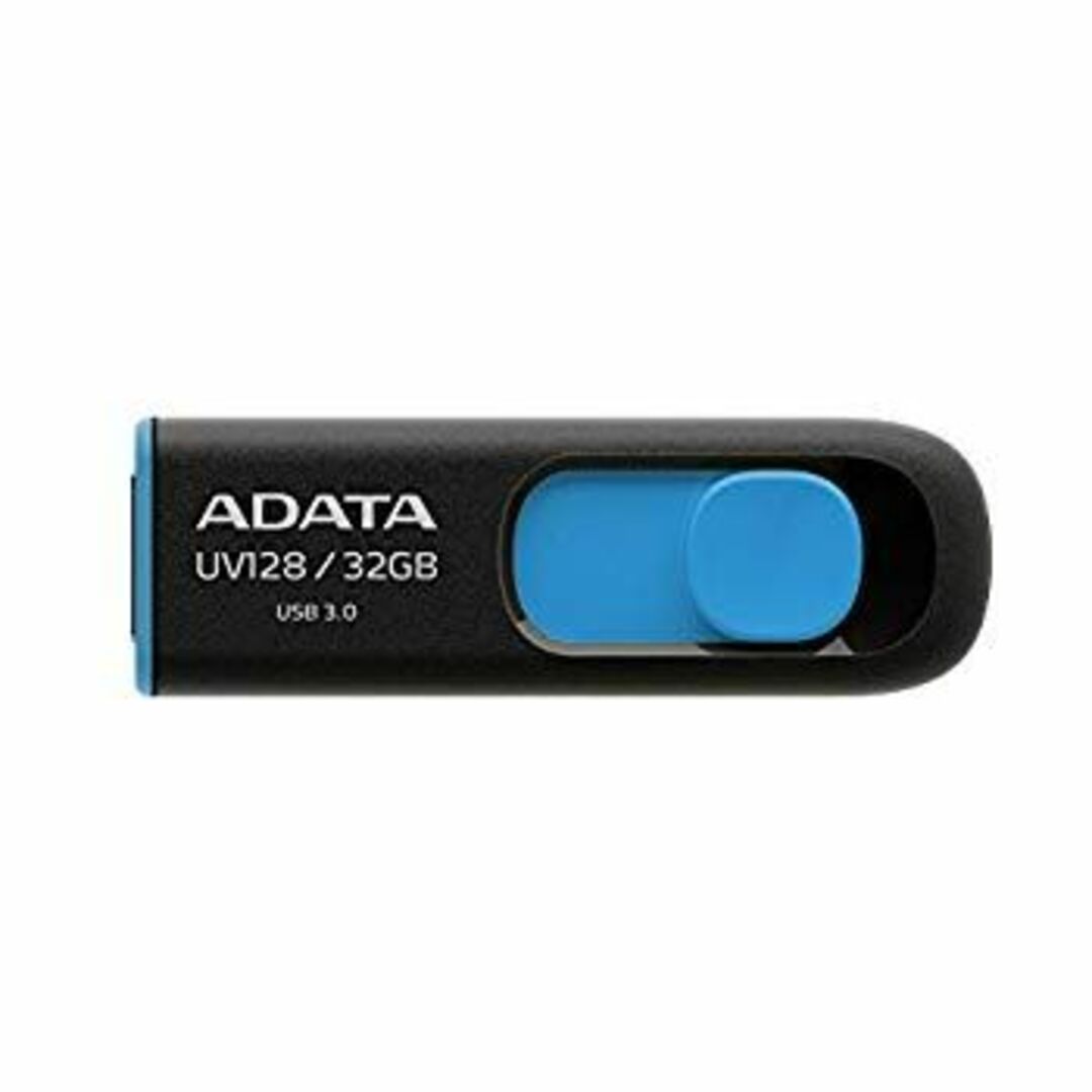 ADATA Technology USB3.0直付型フラッシュメモリー DashDrive UV128 32GB (ブラック+ブルー) AUV128-32G-RBE khxv5rg スマホ/家電/カメラのPC/タブレット(PC周辺機器)の商品写真