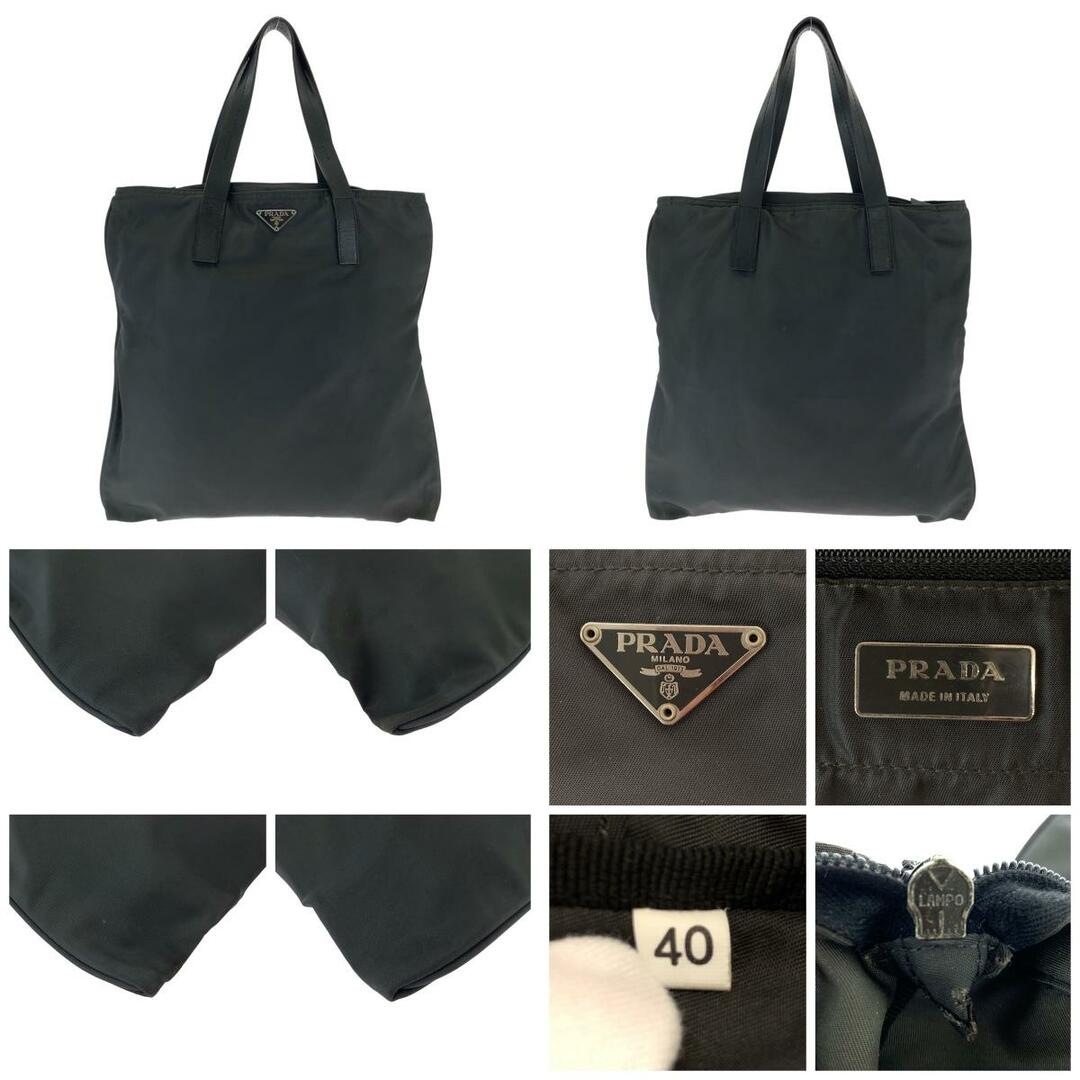 PRADA - PRADA プラダ テスート 三角ロゴプレート ブラック 黒 PRADA - PRADA プラダ テスート 三角ロゴプレート ブラック 黒