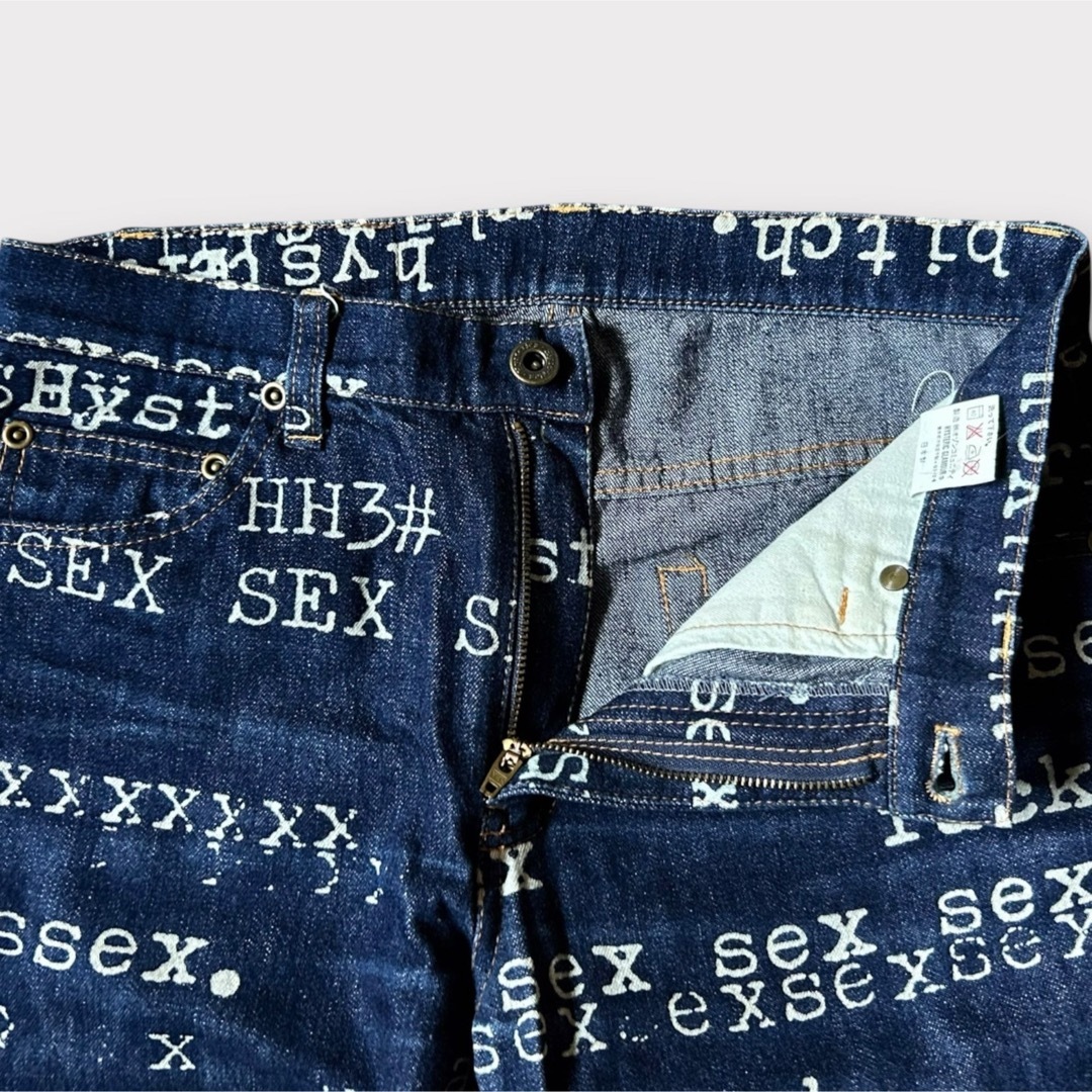 HYSTERIC GLAMOUR - 90s Hysterics sex typewriter denim pants HYSTERIC GLAMOUR - 90s Hysterics sex typewriter denim pants