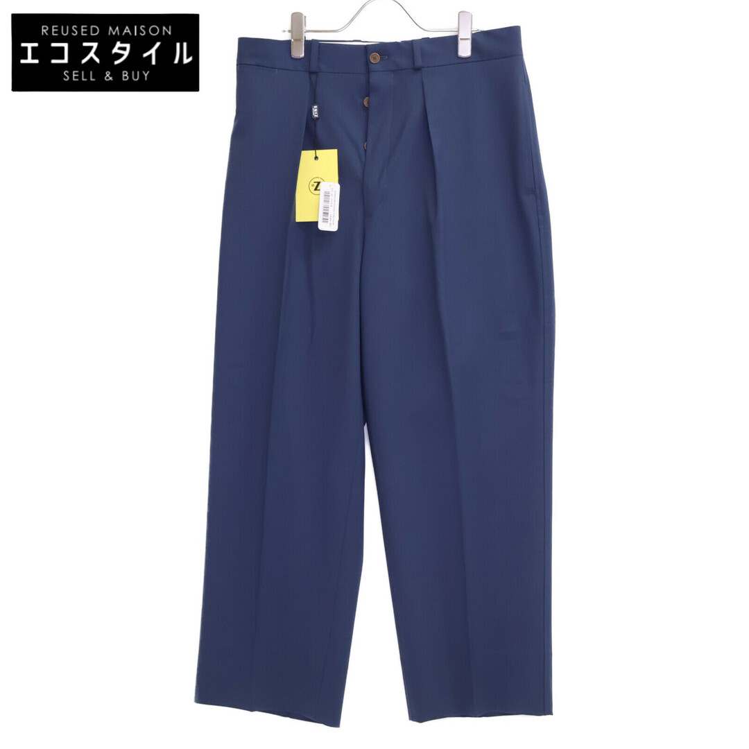 BERNARD ZINS - ベルナールザンス ブルー WALLIS テックウール 1インプリーツ BERNARD ZINS - ベルナールザンス ブルー WALLIS テックウール 1インプリーツ