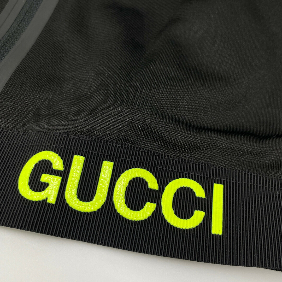 GUCCI - グッチ 693081 ブラック ロゴプリント ストレッチジャージー テクニカル GUCCI - グッチ 693081 ブラック ロゴプリント ストレッチジャージー テクニカル