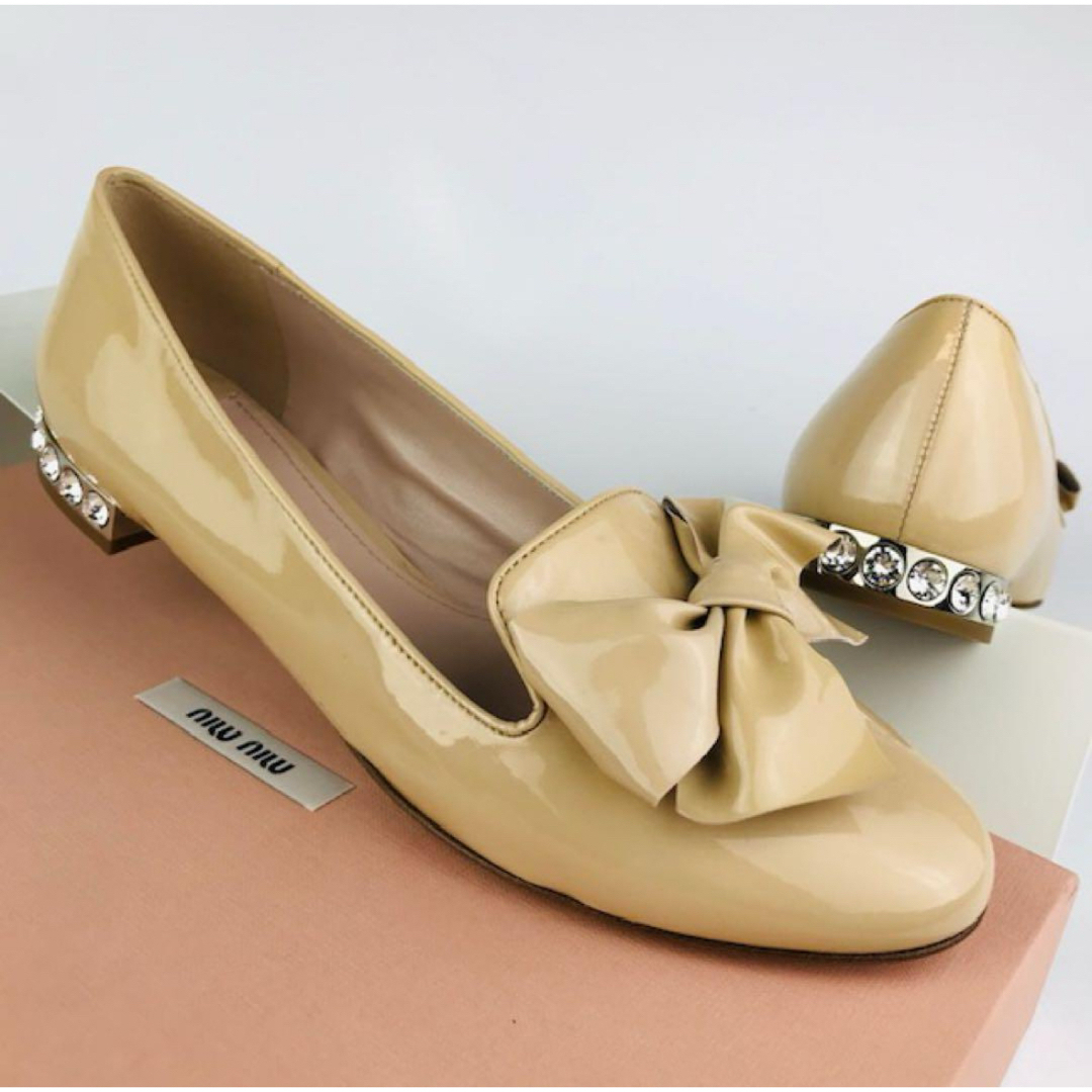 MIU MIU - 新品未使用☆ミュウミュウ・レザーリボン クリスタル MIU MIU - 新品未使用☆ミュウミュウ・レザーリボン クリスタル