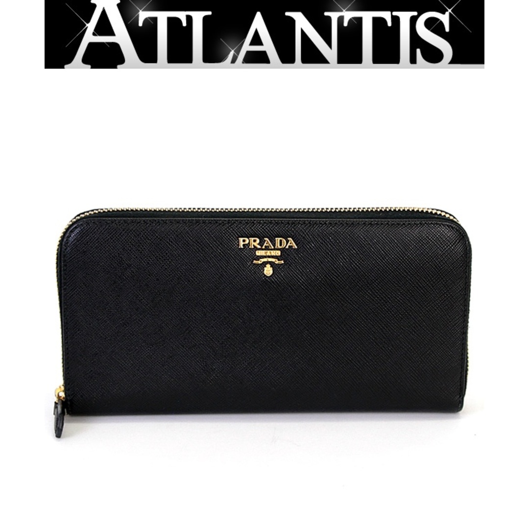 PRADA - プラダ PRADA ラウンドファスナー 長財布 ロゴ 黒 PRADA - プラダ PRADA ラウンドファスナー 長財布 ロゴ 黒