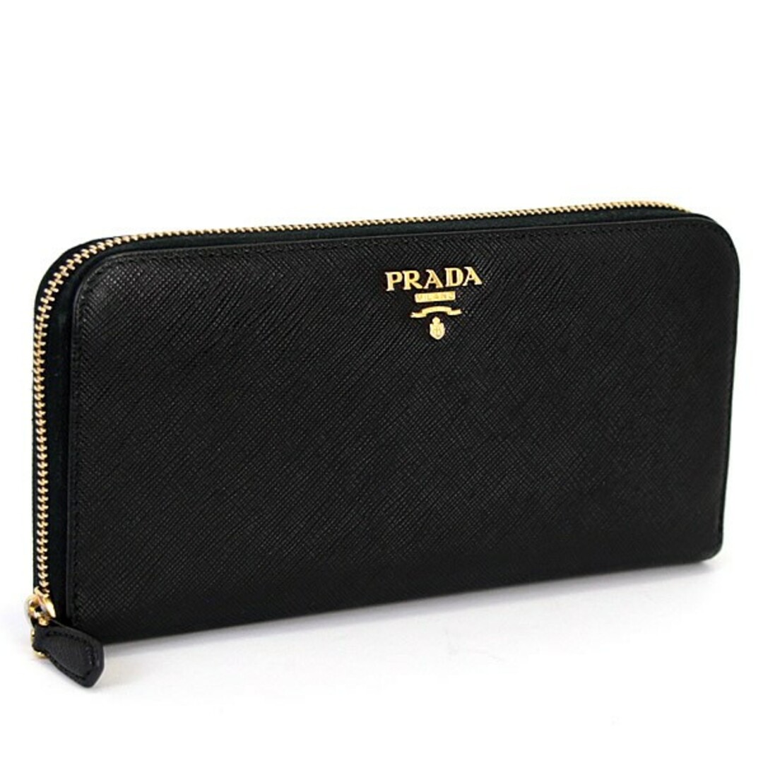 PRADA - プラダ PRADA ラウンドファスナー 長財布 ロゴ 黒 PRADA - プラダ PRADA ラウンドファスナー 長財布 ロゴ 黒