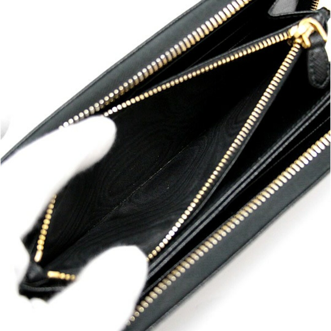 PRADA - プラダ PRADA ラウンドファスナー 長財布 ロゴ 黒 PRADA - プラダ PRADA ラウンドファスナー 長財布 ロゴ 黒