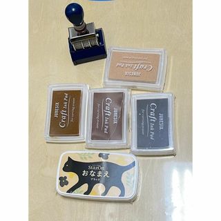 日付スタンプ＆インクパッドセット（5色）(印鑑/スタンプ/朱肉)