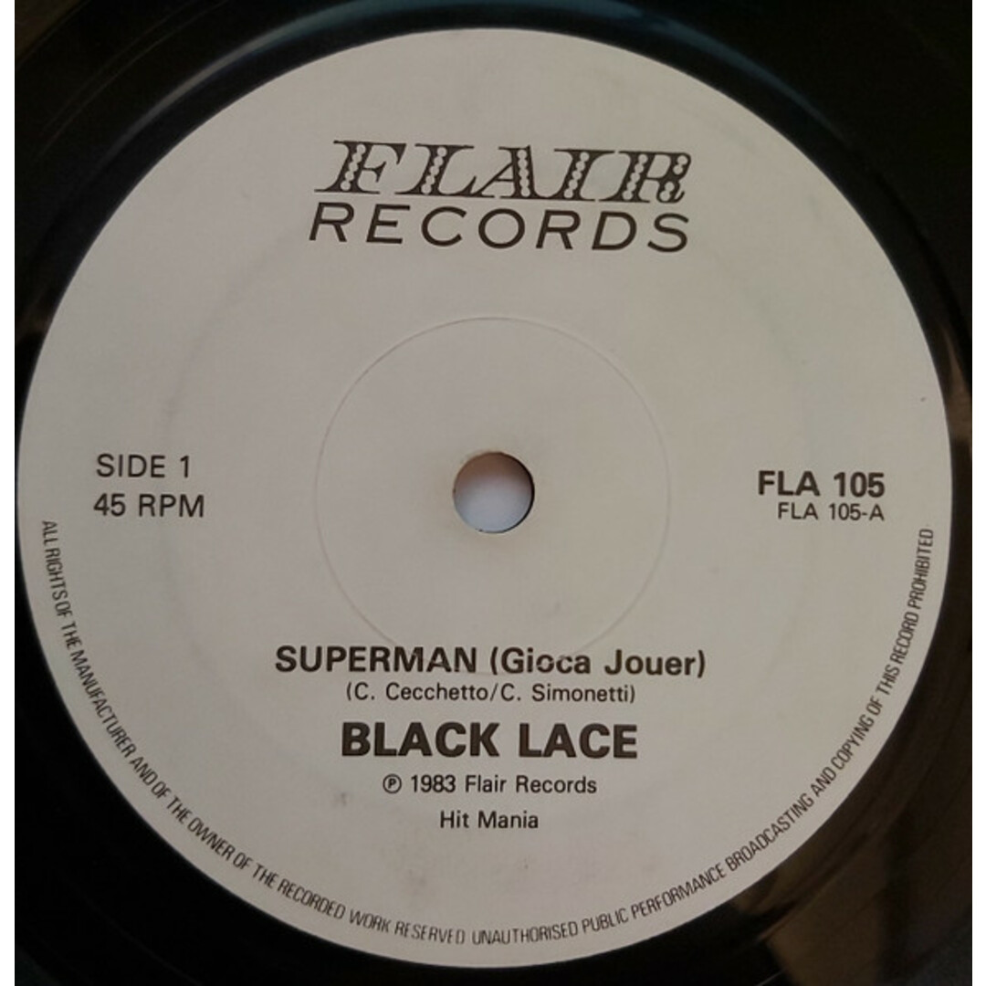 英7" Black Lace Superman FLA105 Flair Records /00080 エンタメ/ホビーのエンタメ その他(その他)の商品写真