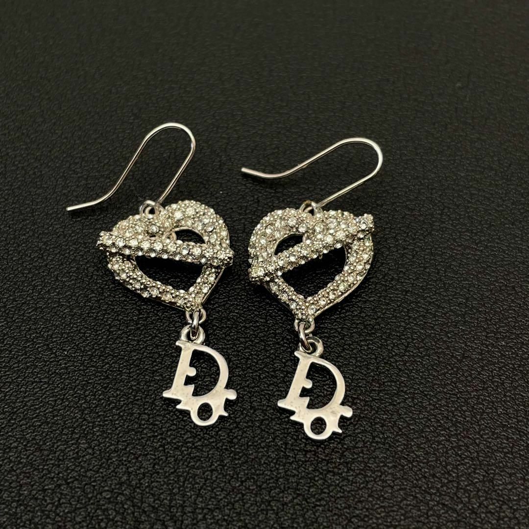 最新な Christian Dior - 美品 ディオール Dior ラインストーン ハート ピアス