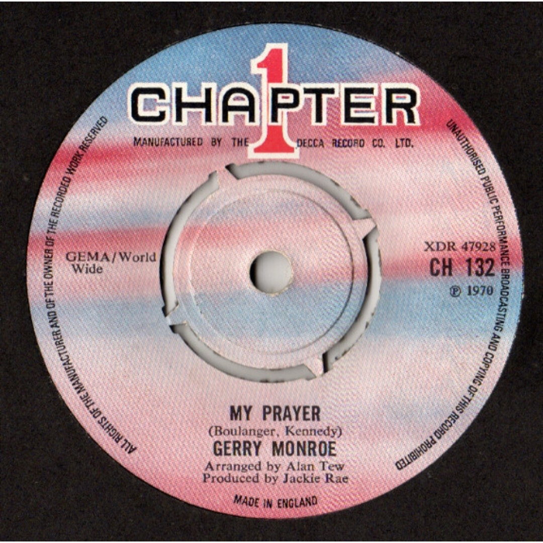 英7” Gerry Monroe My Prayer / Ill Be With You In Apple Blossom Time CH132 Chapter 1 /00080 エンタメ/ホビーのエンタメ その他(その他)の商品写真