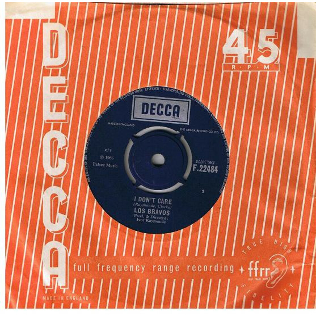 英7" Los Bravos I Dont Care F22484 Decca /00080 エンタメ/ホビーのエンタメ その他(その他)の商品写真