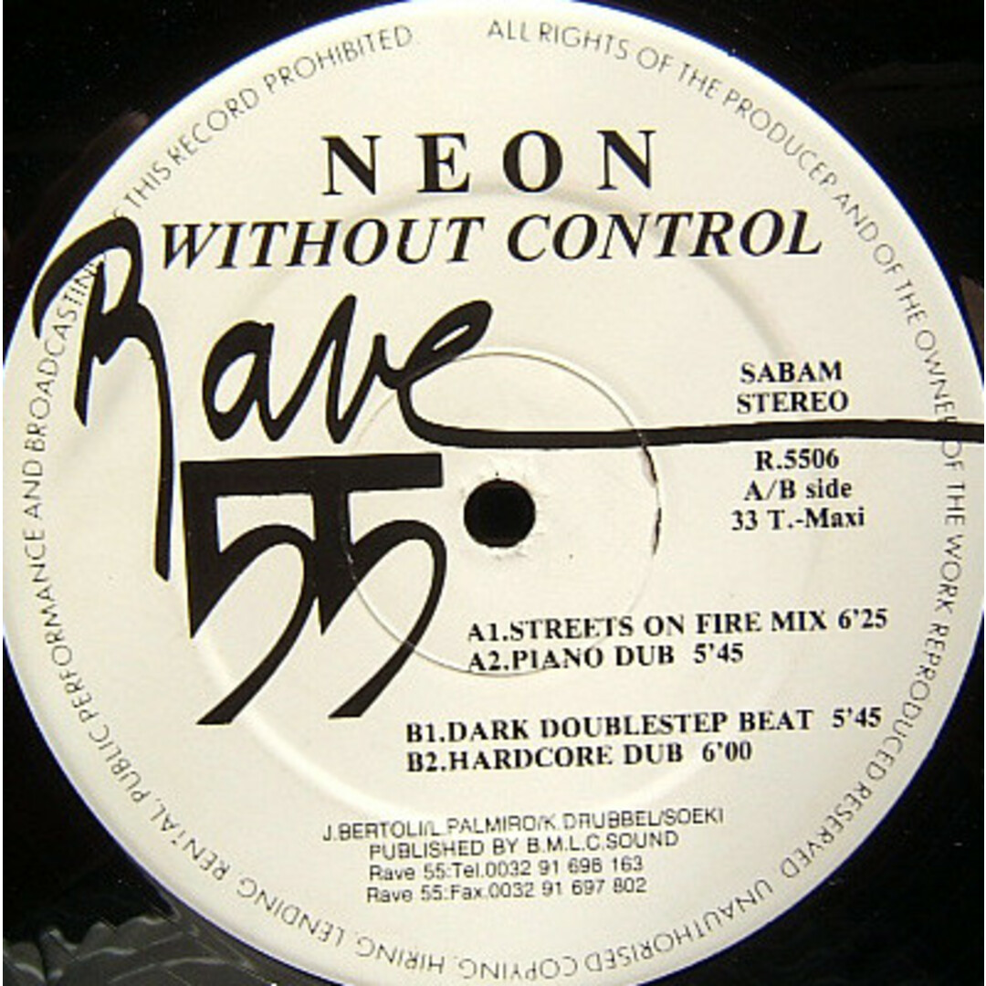 ベルギー12” Neon Without Control R5506 /00250 エンタメ/ホビーのエンタメ その他(その他)の商品写真