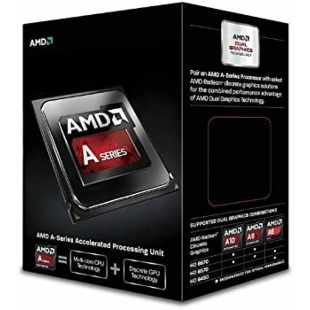 AMD A-Series A6 6400K Black Edition ソケットFM2 TDP 65W 3.9GHz×2 GPU HD8470D AD640KOKHLBOX スマホ/家電/カメラのPC/タブレット(PCパーツ)の商品写真