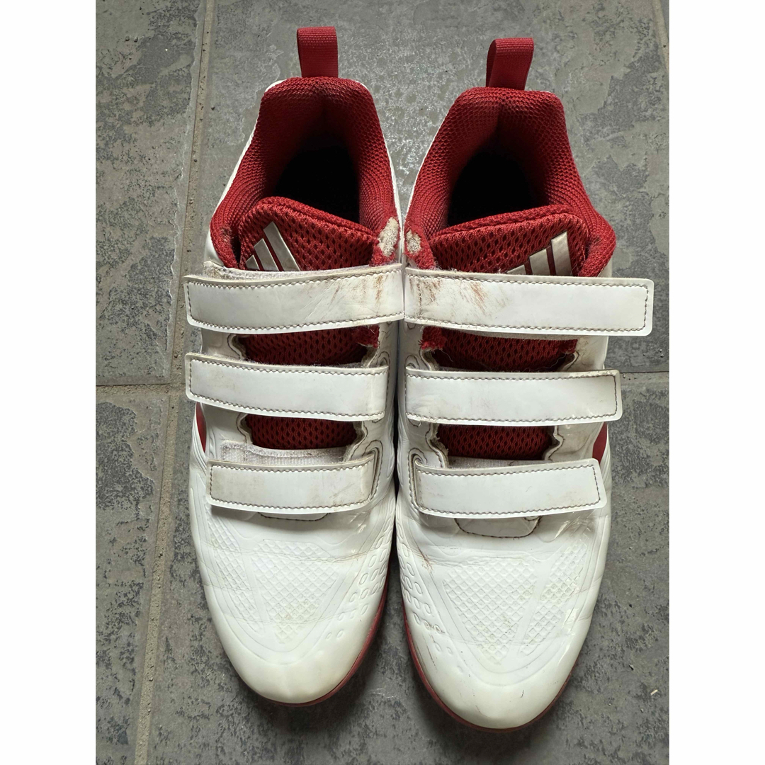 adidas - adidas スパイク 25センチ レッド ホワイトの通販 by adidas - adidas スパイク 25センチ レッド ホワイトの通販 by