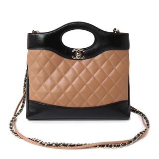 シャネル(CHANEL)のシャネル 31 ミニ ショッピングバッグ マトラッセ ココマーク チェーン ショルダー ハンドバッグ 斜め掛け 2WAY シャイニーラムスキン レザー ダークベージュ ブラック 黒 ゴールド金具 AS4133 CHANEL（新品・未使用品）(ショルダーバッグ)