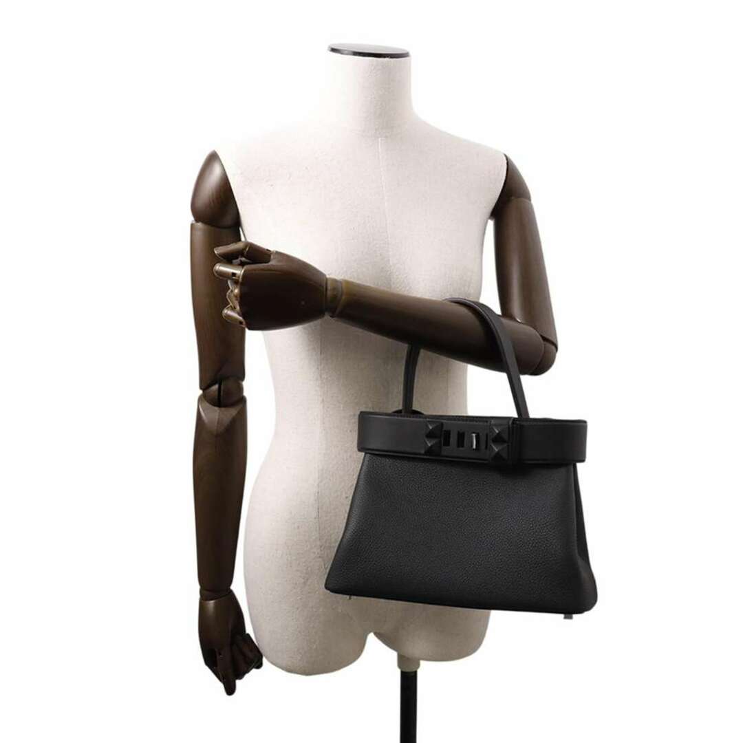 HERMES - エルメス ハンドバッグ メドール ブラック HERMES - エルメス ハンドバッグ メドール ブラック