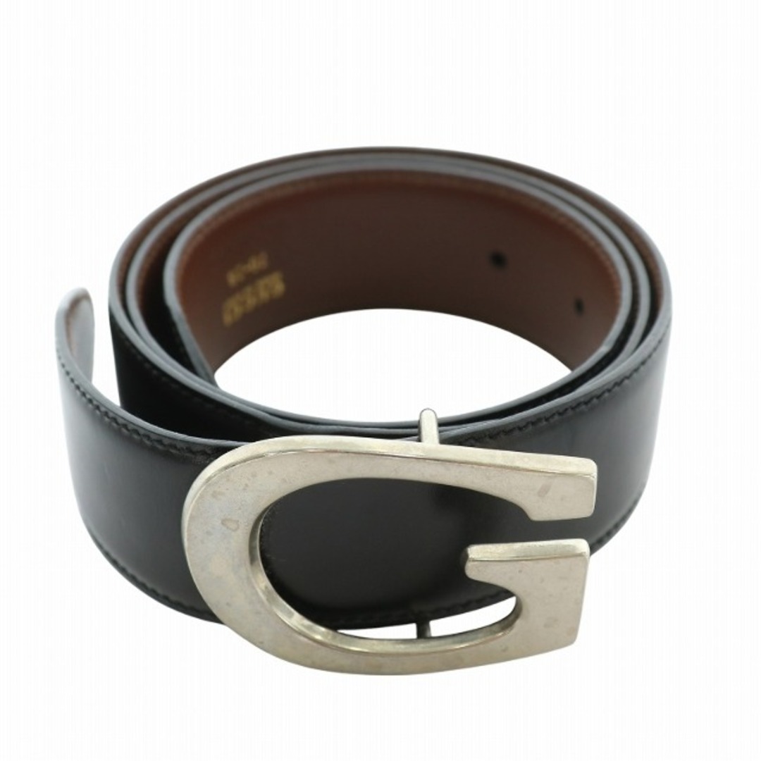 GUCCI - グッチ ベルト Gロゴ レザー 70-28 シルバーカラー 黒の GUCCI - グッチ ベルト Gロゴ レザー 70-28 シルバーカラー 黒の