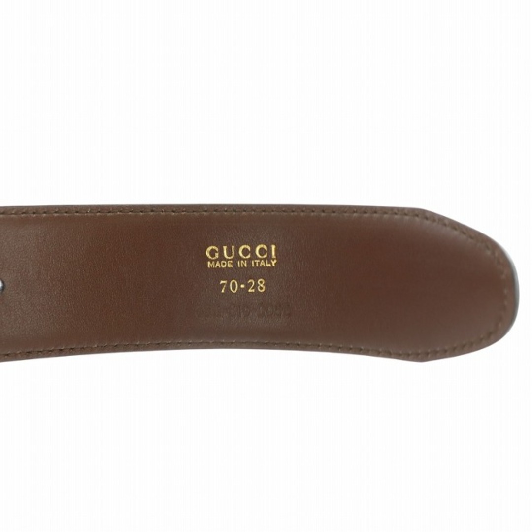 GUCCI - グッチ ベルト Gロゴ レザー 70-28 シルバーカラー 黒の GUCCI - グッチ ベルト Gロゴ レザー 70-28 シルバーカラー 黒の