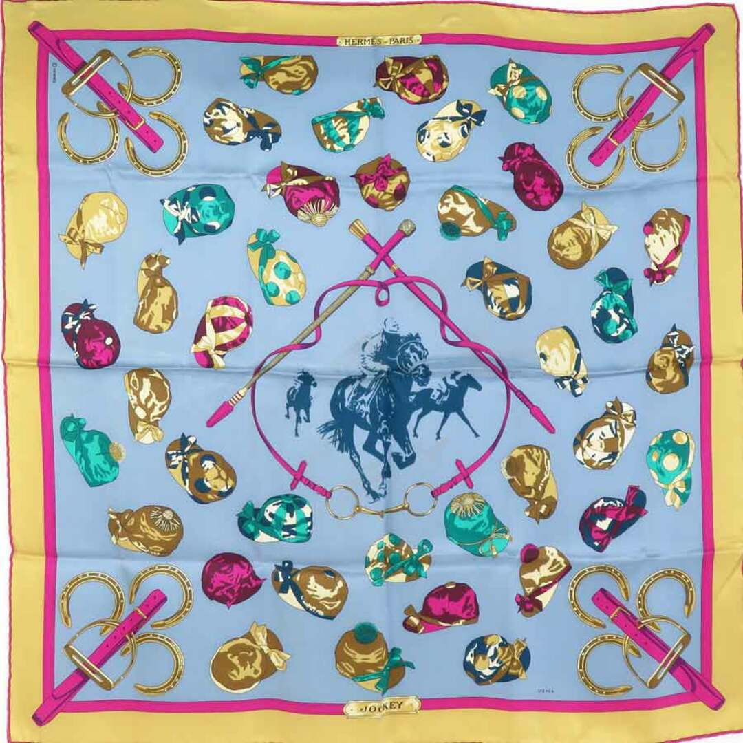 HERMES - エルメス HERMES スカーフ JOCKEY シルク マルチカラー HERMES - エルメス HERMES スカーフ JOCKEY シルク マルチカラー