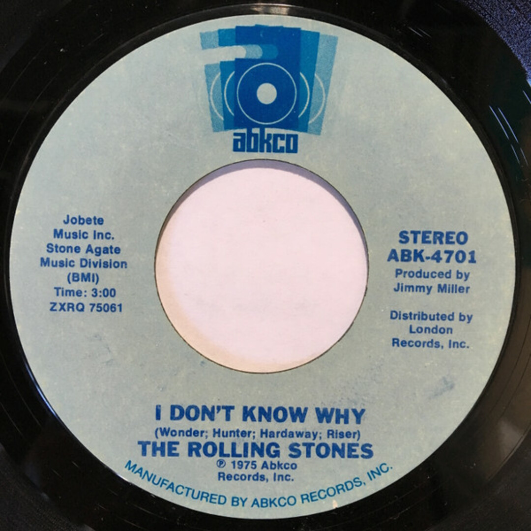 米7” Rolling Stones I Dont Know Why ABK4701 ABKCO /00080 エンタメ/ホビーのエンタメ その他(その他)の商品写真