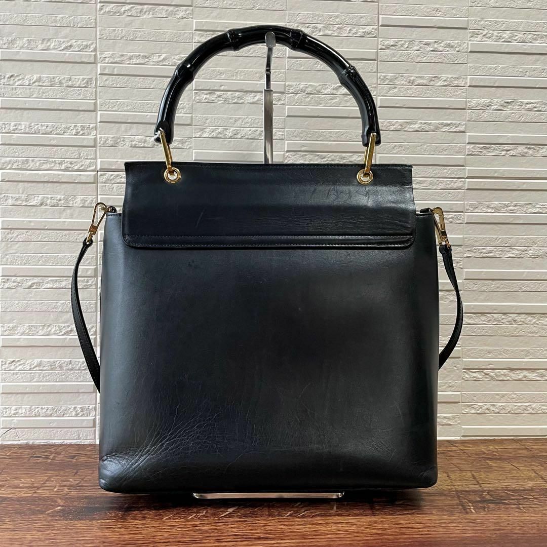 GUCCI - グッチ バンブー レザー ショルダー ハンド バッグ GUCCI - グッチ バンブー レザー ショルダー ハンド バッグ