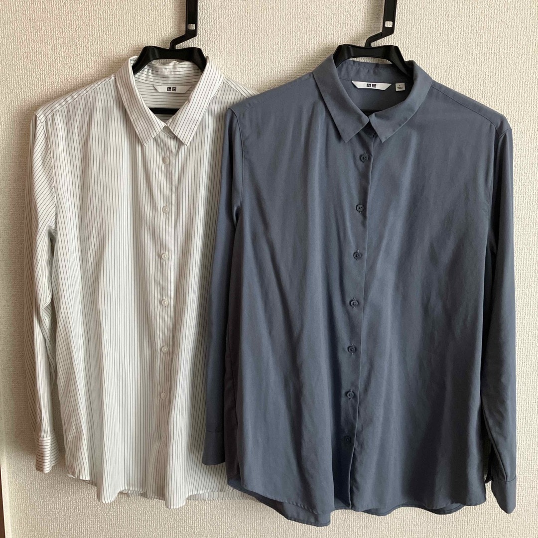 UNIQLO - 【中古品】ユニクロ長袖シャツ2枚セットの通販 by UNIQLO - 【中古品】ユニクロ長袖シャツ2枚セットの通販 by