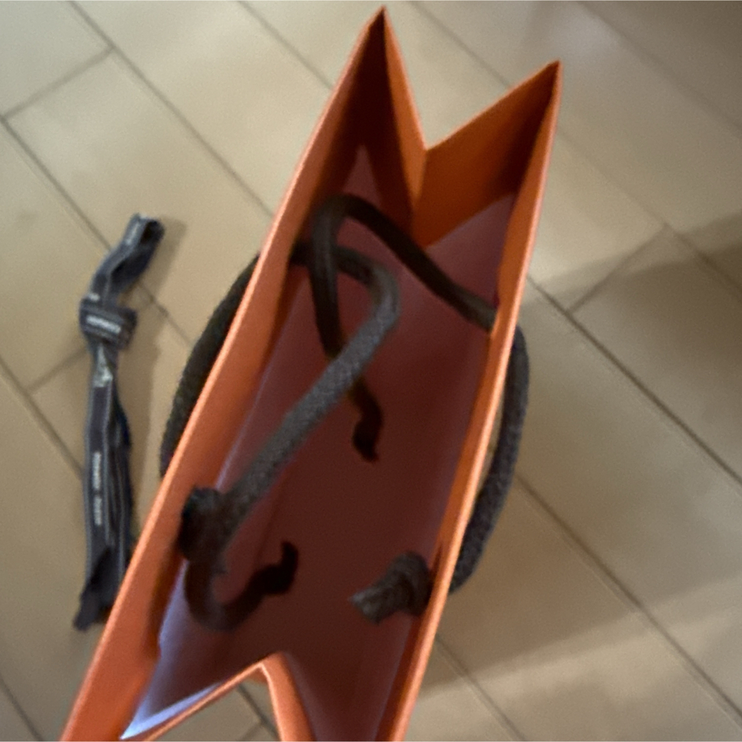 HERMES - HERMES オレンジ 紙袋とリボン ショッパー ショップ袋 HERMES - HERMES オレンジ 紙袋とリボン ショッパー ショップ袋