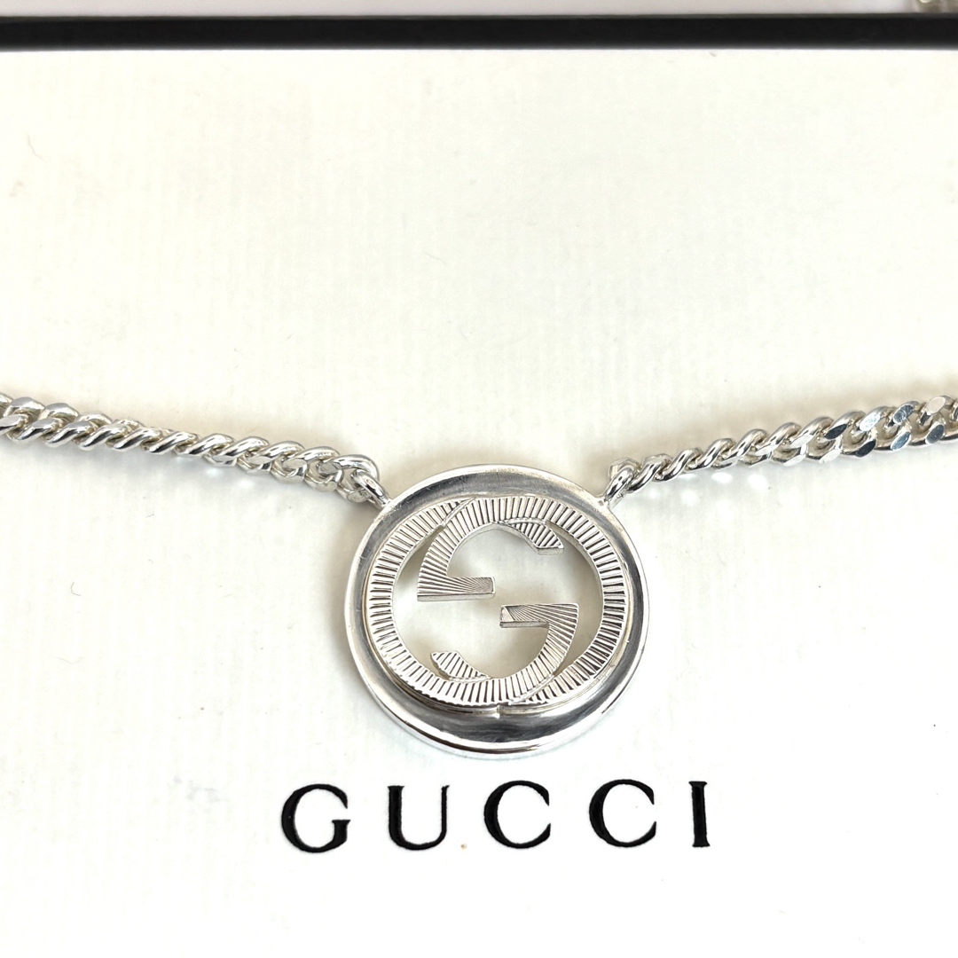 GUCCI - 【鏡面磨き】GUCCI インターロッキングG Wチェーン GUCCI - 【鏡面磨き】GUCCI インターロッキングG Wチェーン