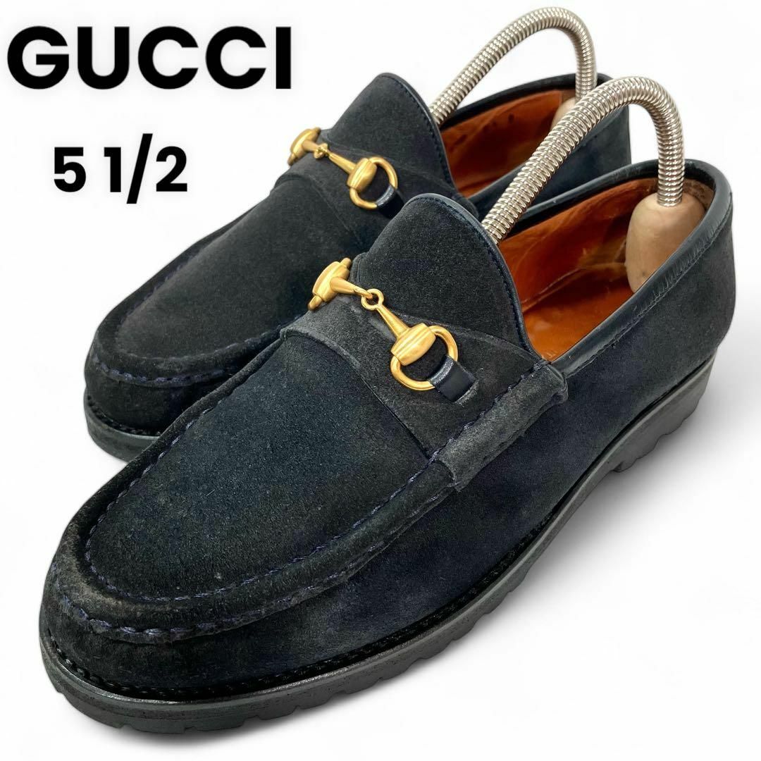 GUCCI - GUCCI グッチ 5 1/2 22.5 スエード ビットローファー GUCCI - GUCCI グッチ 5 1/2 22.5 スエード ビットローファー