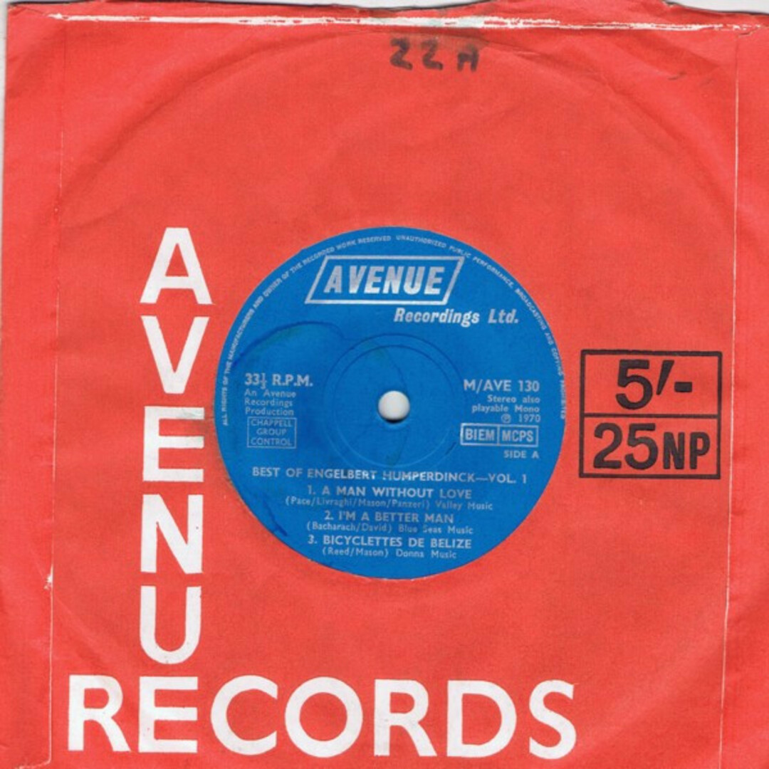 英7” Unknown Artist Best Of Engelbert Humperdinck - Vol. I MAVE130 Avenue /00080 エンタメ/ホビーのエンタメ その他(その他)の商品写真