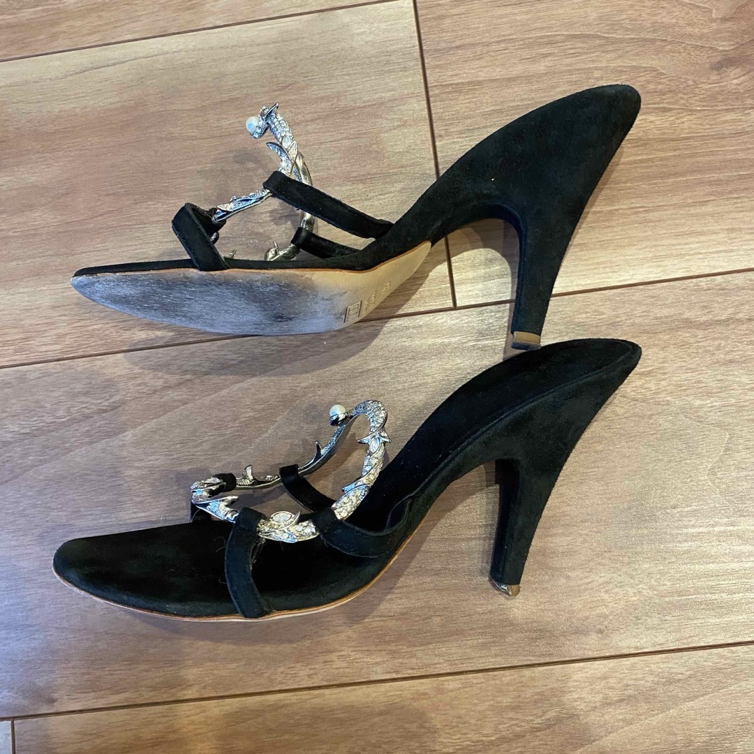 JIMMY CHOO - 中古美品 ジミーチュウ サンダル ブラック 35 JIMMY CHOO - 中古美品 ジミーチュウ サンダル ブラック 35