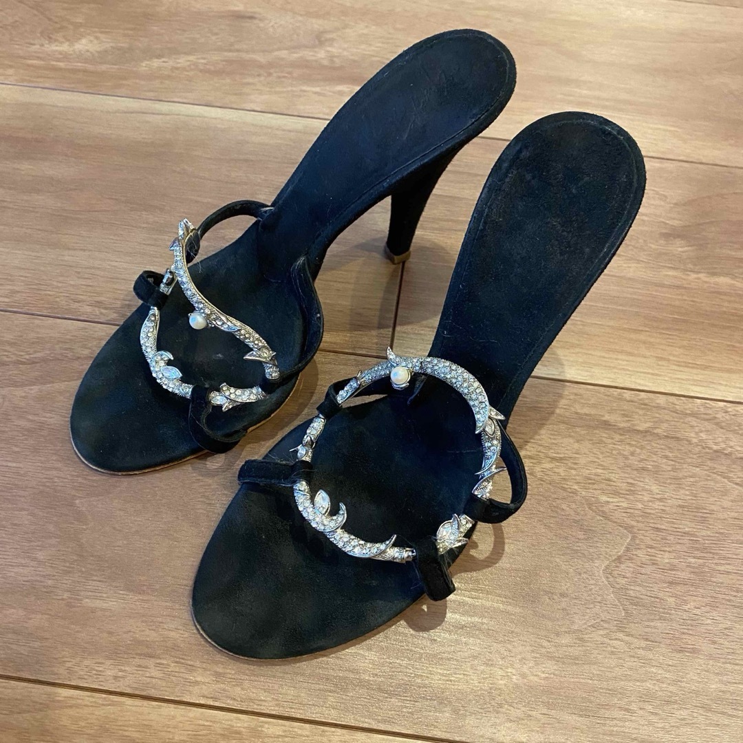 JIMMY CHOO - 中古美品 ジミーチュウ サンダル ブラック 35 JIMMY CHOO - 中古美品 ジミーチュウ サンダル ブラック 35
