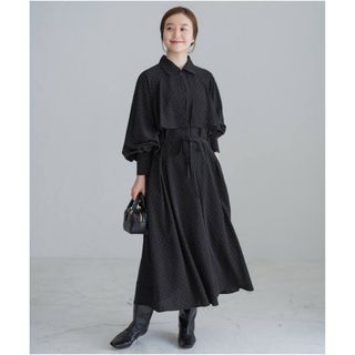 EZUMi(エズミ)新品未使用 サイドプリーツ ワンピース ネイビー EZUMi(エズミ)新品未使用 サイドプリーツ ワンピース ネイビー