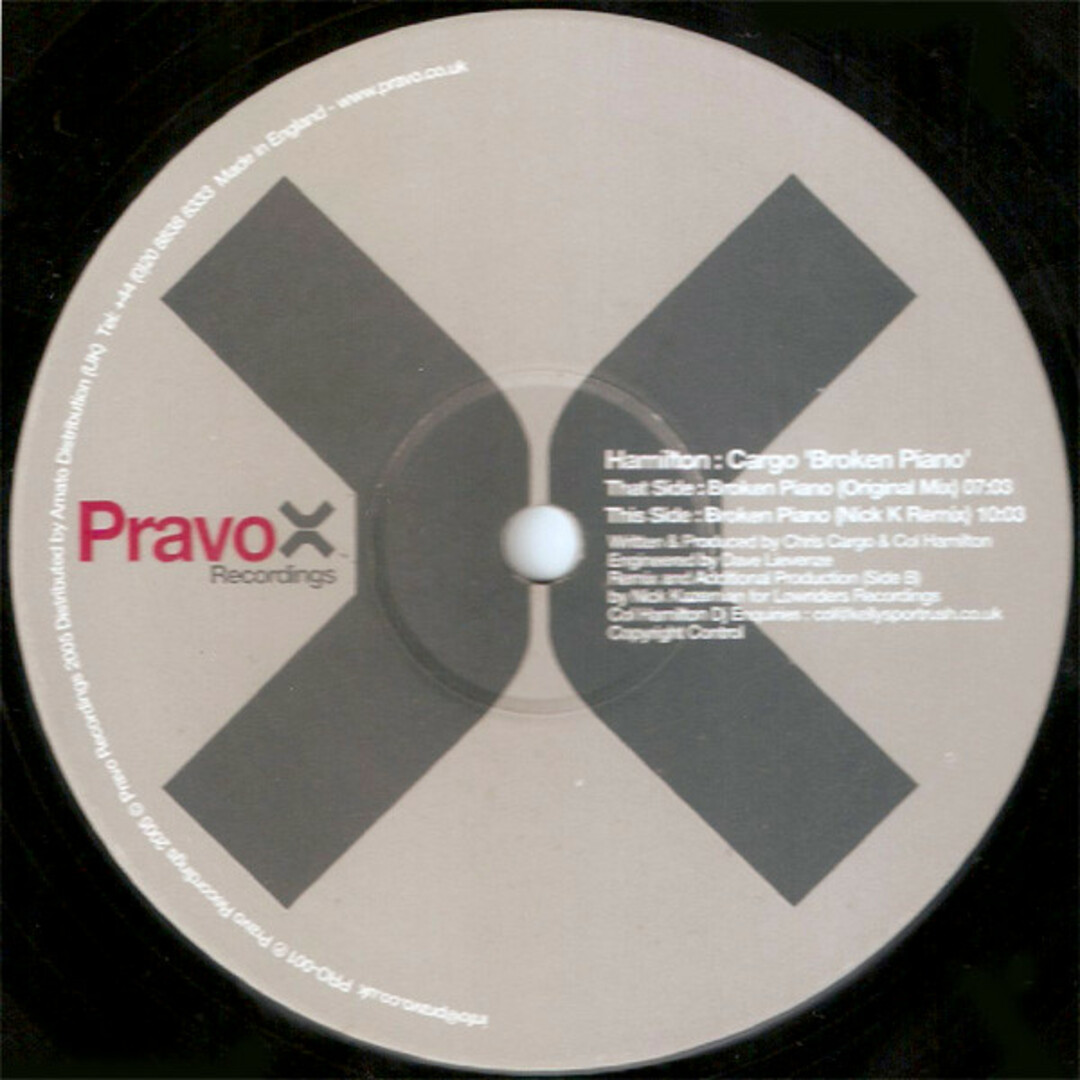 英12” Hamilton:Cargo Broken Piano PRO001 Pravo Recordings /00250 エンタメ/ホビーのエンタメ その他(その他)の商品写真