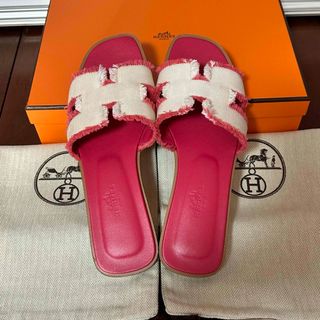 HERMES - 【裏張り済み】極美品 エルメス オラン ホワイト 36.5 HERMES - 【裏張り済み】極美品 エルメス オラン ホワイト 36.5
