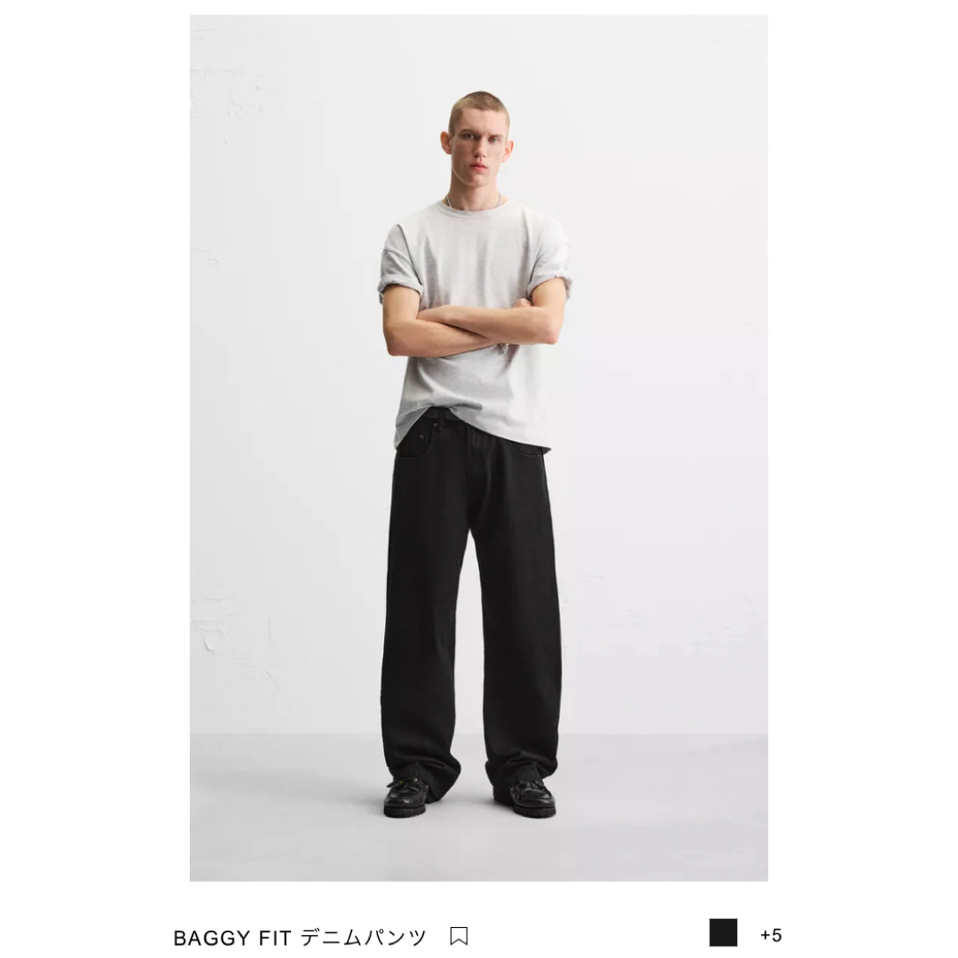 ZARA - ZARA ザラ メンズ バギー デニム パンツ ブラック 美品 ZARA - ZARA ザラ メンズ バギー デニム パンツ ブラック 美品