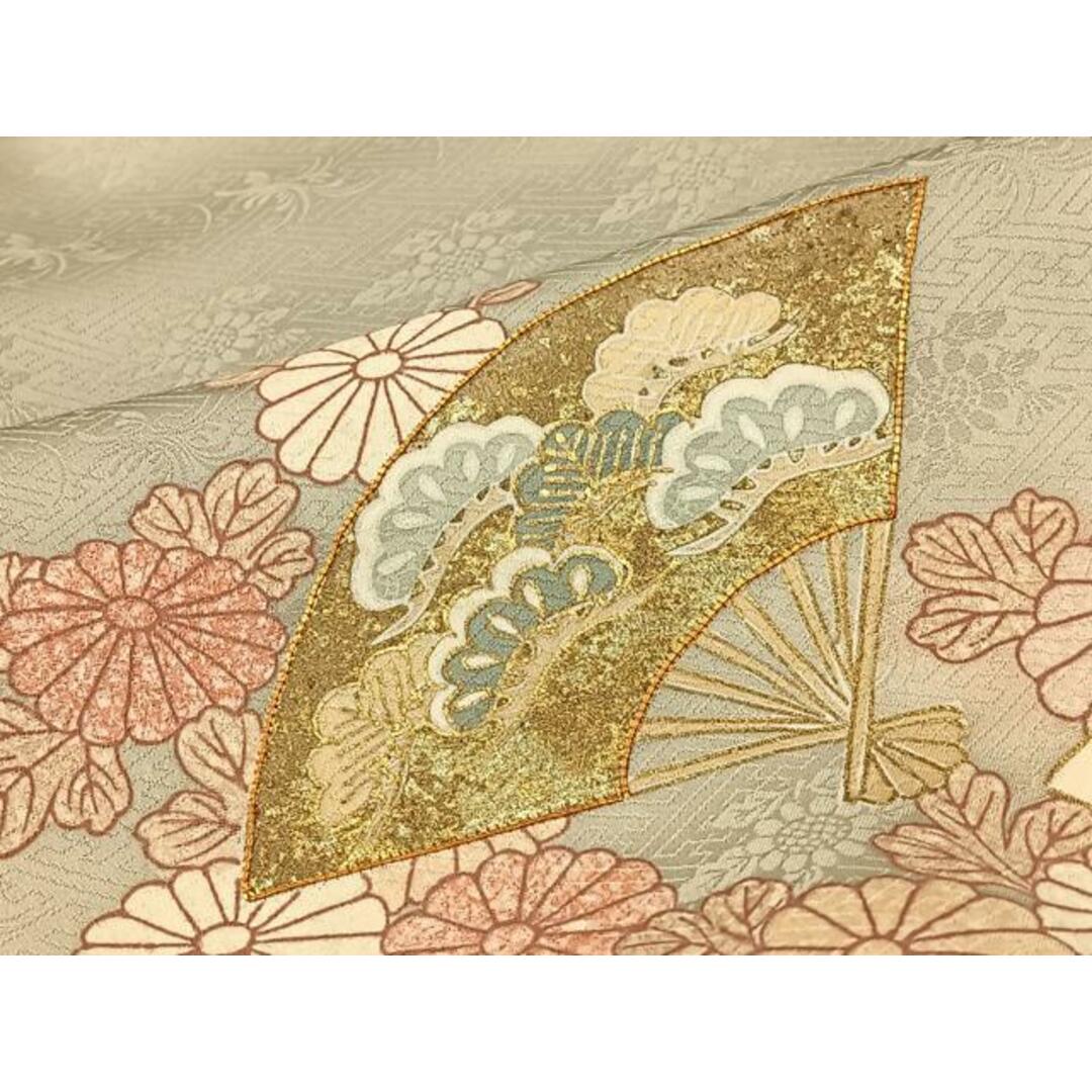 平和屋着物□訪問着 駒刺繍 流水扇面花文 暈し染め 金彩 正絹 平和屋着物□訪問着 駒刺繍 流水扇面花文 暈し染め 金彩 正絹