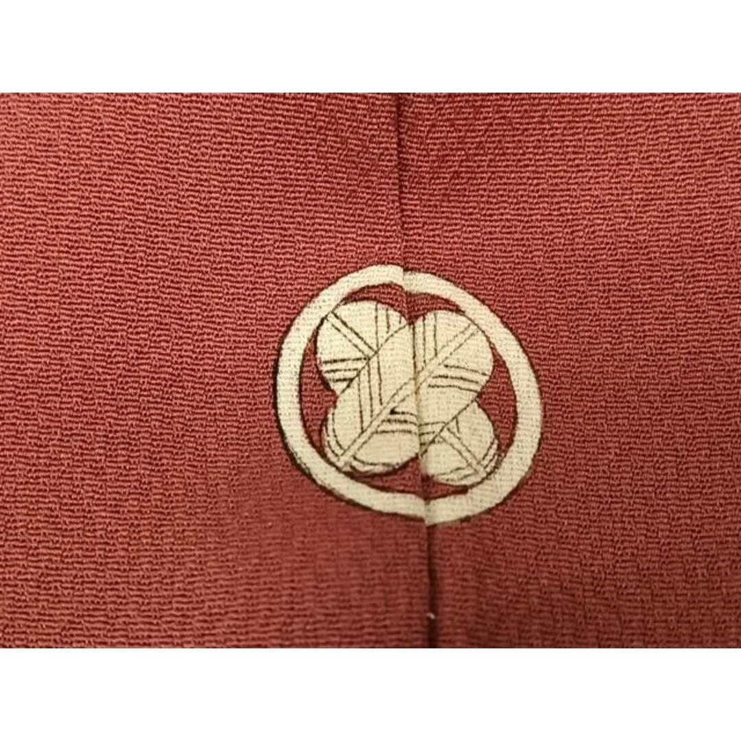 平和屋着物□上質な色無地 風景地紋 真紅色 正絹 逸品 平和屋着物□上質な色無地 風景地紋 真紅色 正絹 逸品