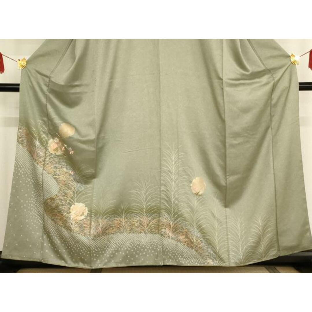 平和屋着物□訪問着 駒刺繍 絞り 雪輪花文 金彩 正絹 逸品 平和屋着物□訪問着 駒刺繍 絞り 雪輪花文 金彩 正絹 逸品